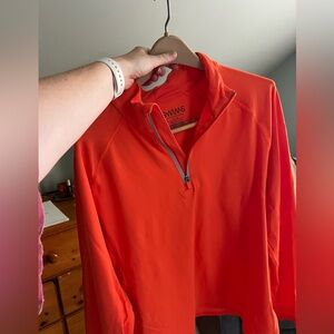 NWOT neon orange men’s dry fit pullover, size L [$160 retail!]